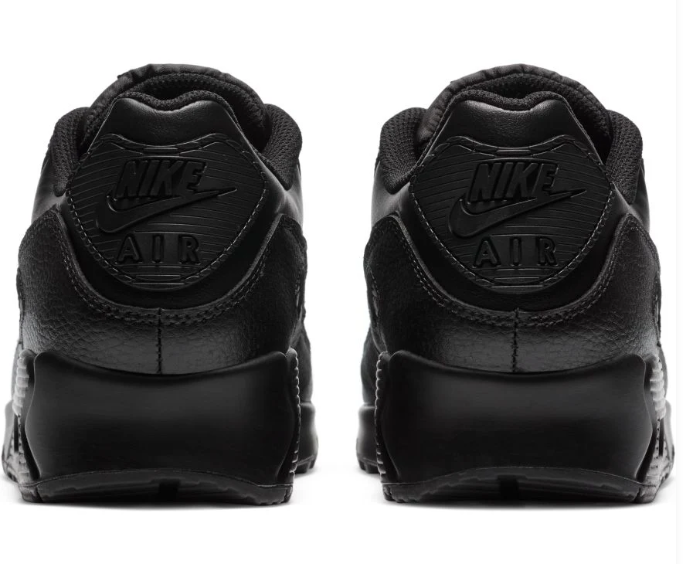 Nike Air Max 90 LTR Triple Black Leather Men's Sneakers