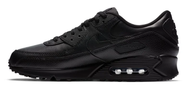 Nike Air Max 90 LTR Triple Black Leather Men's Sneakers
