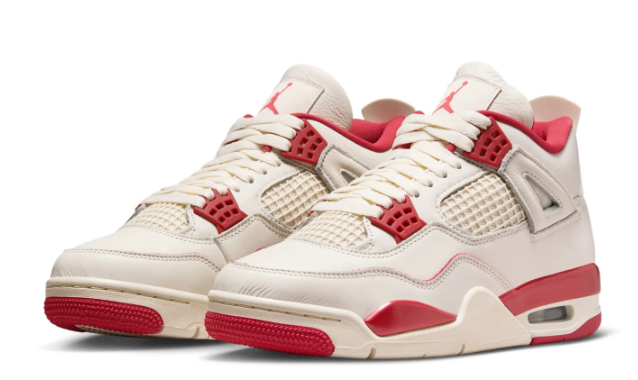 Nike Women's Air Jordan 4 Retro Pale Ivory / Tough Red HV0823-108